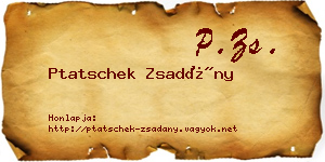 Ptatschek Zsadány névjegykártya